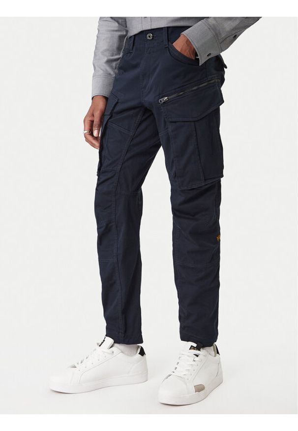 G-Star RAW - G-Star Raw Spodnie materiałowe Rovic D02190-5126 Granatowy Regular Fit. Kolor: niebieski. Materiał: syntetyk