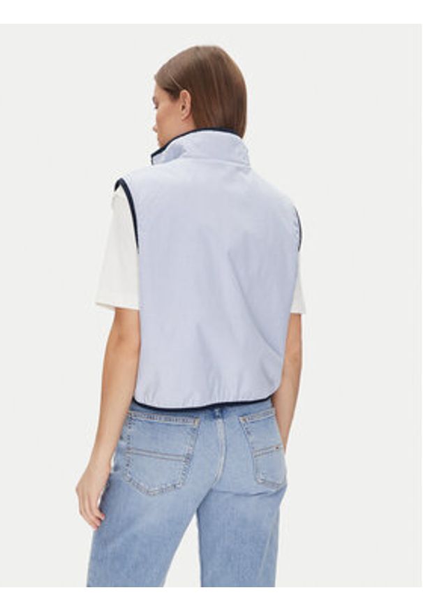 Tommy Jeans Bezrękawnik Tjw Reversible Teddy Vest DW0DW20233 Błękitny Regular Fit. Kolor: niebieski. Materiał: syntetyk. Długość rękawa: bez rękawów