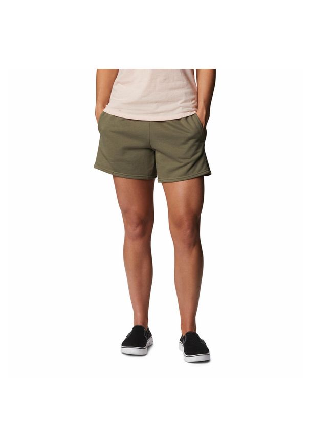 columbia - Szorty damskie Columbia Logo II French Terry. Kolor: zielony. Sport: turystyka piesza