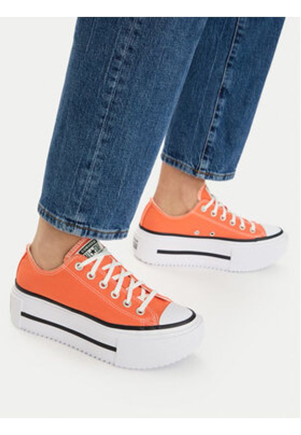 Converse Trampki Chuck Taylor All Star Lift Double Stack Platform A16284C Czerwony. Kolor: czerwony. Materiał: materiał. Obcas: na platformie