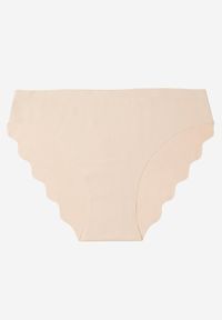 Renee - Beżowe Majtki Typu Figi o Bezszwowym Wykończeniu Siladeia. Kolekcja: plus size. Kolor: beżowy. Materiał: jeans