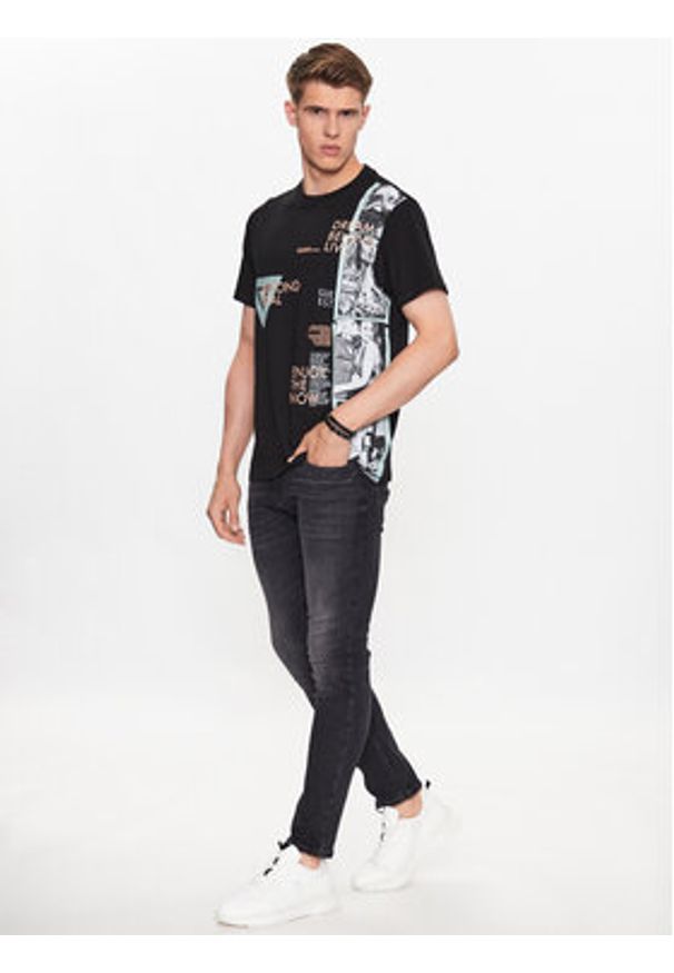 Guess T-Shirt M3YI18 K8FQ4 Czarny Regular Fit. Kolor: czarny. Materiał: bawełna