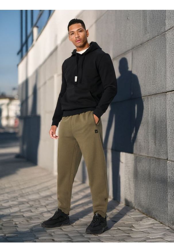 Sinsay - Spodnie - khaki. Kolor: brązowy. Długość: długie