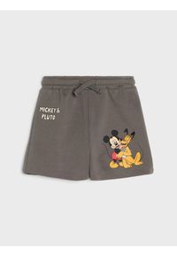 Sinsay - Bawełniane szorty z nadrukiem Mickey Mouse - szary. Kolor: szary. Materiał: bawełna. Wzór: nadruk, motyw z bajki #1
