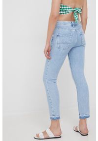 Pepe Jeans jeansy damskie high waist. Stan: podwyższony. Kolor: niebieski #3