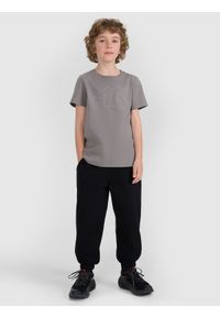 4f - 4F T-shirt regular z nadrukiem chłopięcy - szary 122 (6-7 lat). Okazja: na co dzień. Kolor: szary. Materiał: jersey, materiał, bawełna. Długość rękawa: krótki rękaw. Długość: krótkie. Wzór: nadruk. Sezon: lato. Styl: młodzieżowy, casual, klasyczny, sportowy #2