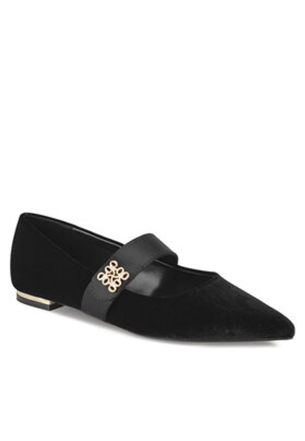 Nine West Baleriny 8168-1 Czarny. Kolor: czarny. Materiał: materiał