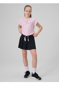 4f - 4F Spódniczka sportowa szybkoschnąca dziewczęca - czarna 134/140 (8-10 lat). Okazja: na co dzień. Kolor: czarny. Materiał: materiał, włókno, dzianina, skóra, syntetyk. Sezon: lato. Styl: sportowy #1