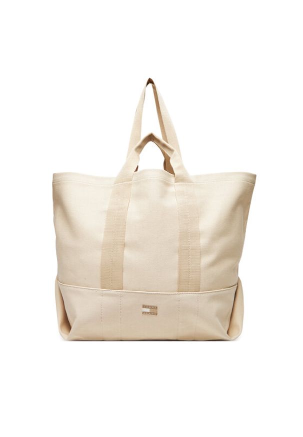 Tommy Jeans Torebka Tjw Tote Edition Canvas AW0AW17542 Beżowy. Kolor: beżowy