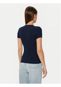 Tommy Jeans T-Shirt DW0DW20463 Granatowy Slim Fit. Kolor: niebieski. Materiał: bawełna