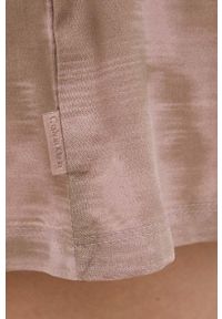 Calvin Klein Underwear szorty piżamowe damskie kolor beżowy. Kolor: beżowy. Materiał: tkanina #2