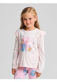Sinsay - Bawełniana koszulka z falbanami Gokko x Tom and Jerry - różowy. Kolor: różowy. Materiał: bawełna #1