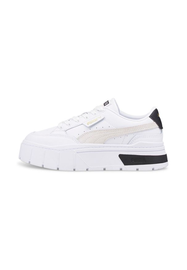 Buty Puma Mayze Stack, Kobiety. Kolor: biały. Materiał: syntetyk, materiał. Sport: turystyka piesza