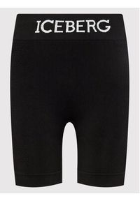 Iceberg Szorty sportowe 22EI2P0DA216303 Czarny Slim Fit. Kolor: czarny. Materiał: syntetyk #5