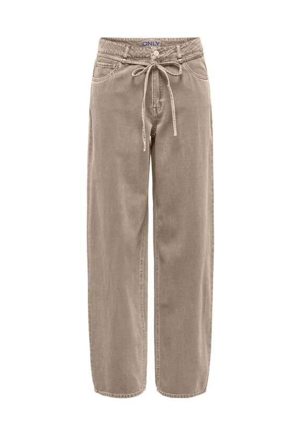 only - ONLY Jeansy Gianna 15372521 Beżowy Straight Leg. Kolor: beżowy