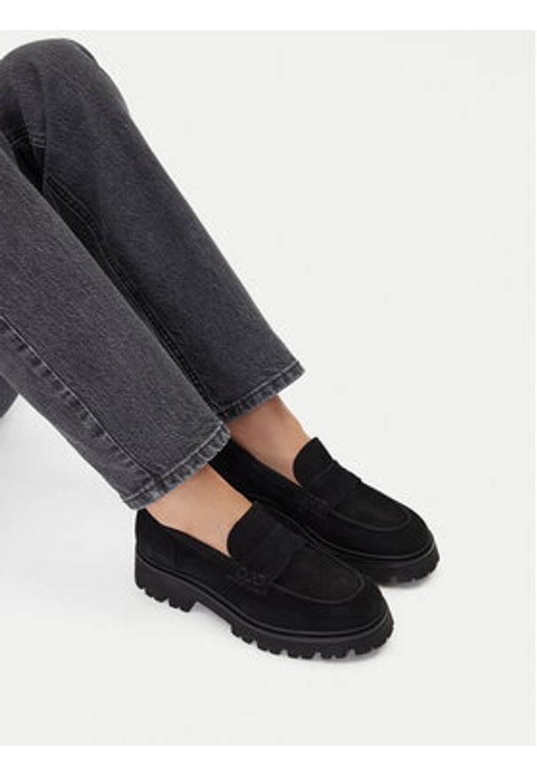 Badura Loafersy C-AVAH-25050LM Czarny. Kolor: czarny. Materiał: zamsz, skóra