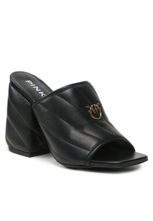 Pinko - PINKO Klapki Martine Sabot Nappa Trapuntata PE 23 BLKS1 100666 A0O0 Czarny. Kolor: czarny. Materiał: skóra
