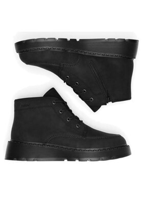 Rieker Trzewiki 70400-00 Czarny. Kolor: czarny. Materiał: skóra, syntetyk