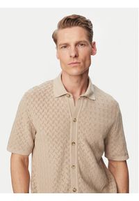 BOSS Koszula H-Nappo 50560494 Beżowy Regular Fit. Kolor: beżowy. Materiał: bawełna #4