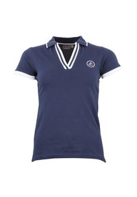 PEAK MOUNTAIN - Damska koszulka polo Peak Mountain Asfalte. Typ kołnierza: polo. Kolor: wielokolorowy, niebieski, szary. Styl: sportowy #1