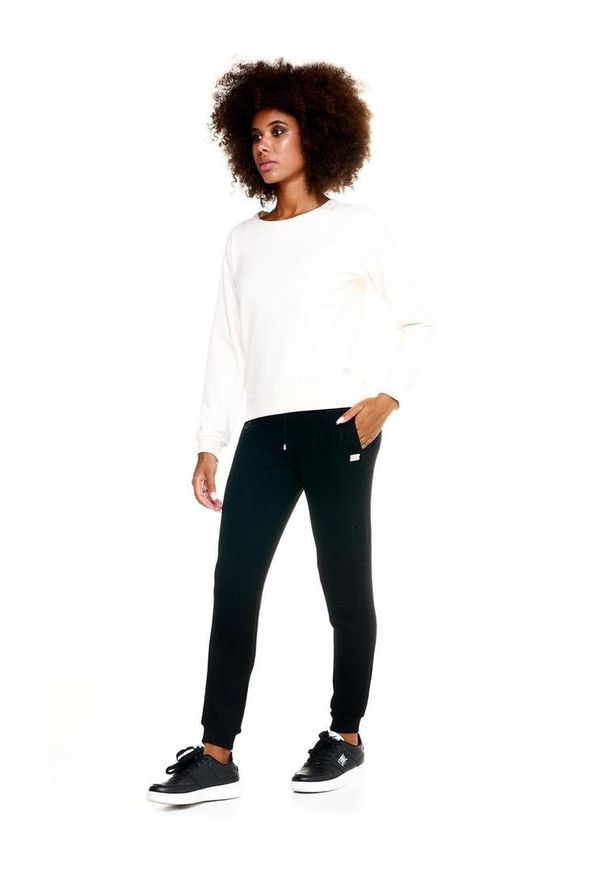 LEONE 1947 APPAREL - Damski sweter Leone Basic z okrągłym dekoltem. Kolor: biały. Materiał: tkanina. Sport: fitness