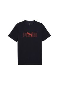 Puma - Męska koszulka Essentials Logo Lab PUMA New Navy Blue. Kolor: niebieski. Materiał: guma. Wzór: nadruk