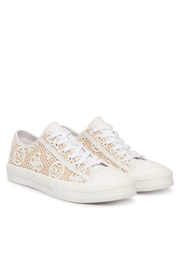 Guess Trampki FLJCR2 FAP12 Biały. Kolor: biały. Materiał: materiał