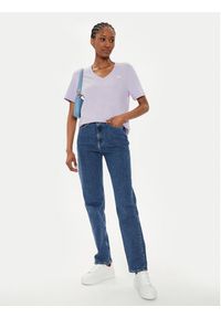 Calvin Klein Jeans T-Shirt Embro Badge J20J222560 Fioletowy Regular Fit. Kolor: fioletowy. Materiał: bawełna #4