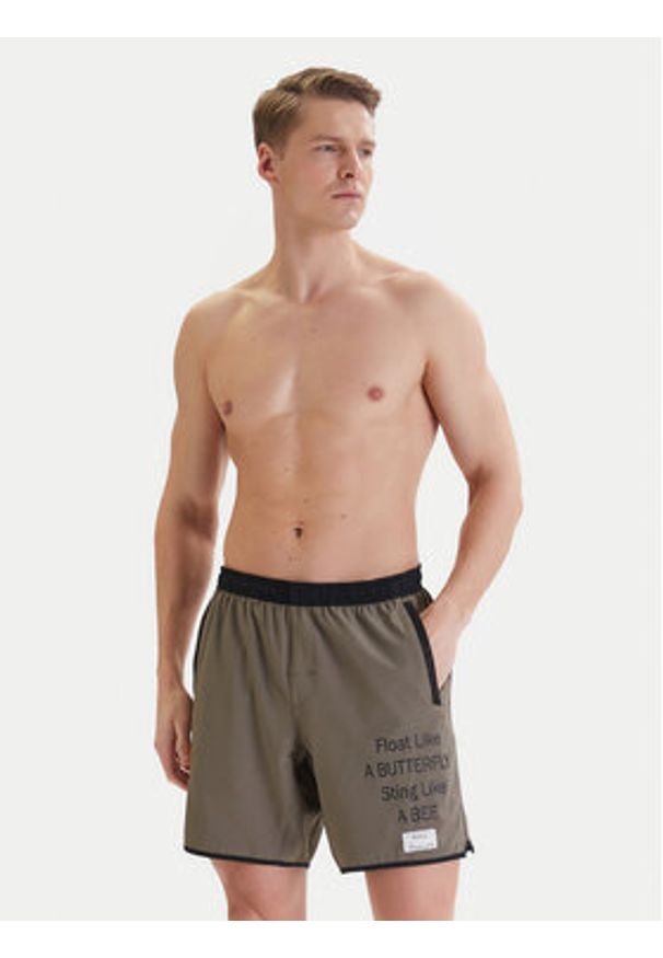 RVCA Szorty sportowe Ali Yogger Stretch 17" 23MS103515 Brązowy Regular Fit. Kolor: brązowy. Materiał: syntetyk