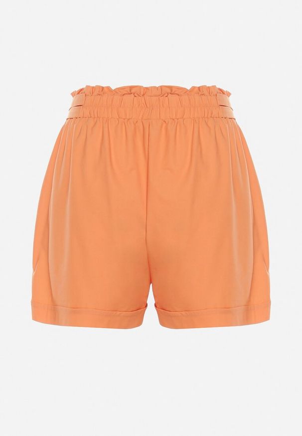 Born2be - Pomarańczowe Szorty z Gumką w Pasie i Wsuwanymi Kieszeniami Jospia. Stan: podwyższony. Kolor: pomarańczowy. Materiał: bawełna. Sezon: lato. Styl: elegancki, klasyczny