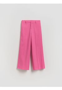 Reserved - Eleganckie spodnie - fuksja. Kolor: różowy. Materiał: tkanina, wiskoza. Styl: elegancki #1