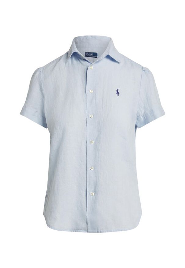 Polo Ralph Lauren Koszula 211973366504 Niebieski jasny Regular Fit. Typ kołnierza: polo. Kolor: niebieski. Materiał: len