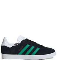 Adidas - Buty męskie adidas Gazelle HQ9186 - czarne. Okazja: na uczelnię. Zapięcie: pasek. Kolor: czarny. Materiał: skóra, zamsz, guma. Szerokość cholewki: normalna. Wzór: aplikacja, paski. Sezon: lato. Model: Adidas Gazelle #1