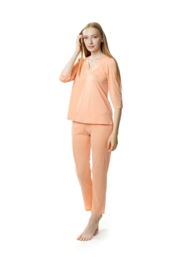 MEWA Lingerie - Dwuczęściowa piżama damska Consuela. Materiał: jedwab, wiskoza, poliamid, materiał, dzianina, skóra. Długość: długie