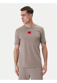 Hugo - HUGO T-Shirt Diragolino212 50447978 Beżowy Regular Fit. Kolor: beżowy. Materiał: bawełna #1