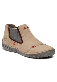 Rieker Sztyblety 52598-60 Beżowy. Kolor: beżowy. Materiał: skóra #1