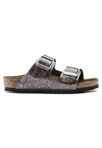 Klapki Birkenstock Arizona Kids Bs 1017381 czarne. Nosek buta: otwarty. Kolor: czarny. Materiał: polar, zamsz, welur, materiał, syntetyk. Wzór: paski. Styl: elegancki #4