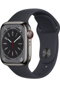 APPLE - Smartwatch Apple Apple Watch 8 Cell 41mm Graphite Steel Sport Band Midnight. Rodzaj zegarka: smartwatch. Styl: sportowy