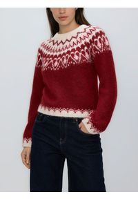 Reserved - Wzorzysty sweter - wielobarwny. Materiał: wełna, dzianina #1