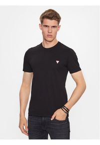 Guess T-Shirt M2YI36 I3Z14 Czarny Slim Fit. Kolor: czarny. Materiał: bawełna