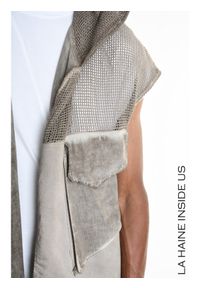 La Haine Inside Us Kamiezelka Unisex | 3B M1273 | Mężczyzna | Brązowy. Okazja: na co dzień. Typ kołnierza: kaptur. Kolor: brązowy. Materiał: bawełna. Długość: długie. Wzór: aplikacja. Styl: casual, elegancki #2