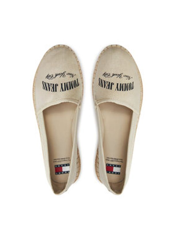 Tommy Jeans Espadryle Tjw Varsity Espadrille EN0EN02470 Beżowy. Kolor: beżowy. Materiał: materiał