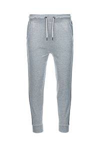 Ombre Clothing - Spodnie męskie dresowe joggery - szary melanż V3 P951 - XXL. Kolor: szary. Materiał: dresówka. Wzór: melanż