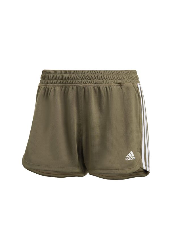 Adidas - Pacer 3-Stripes Knit Shorts. Kolor: biały, wielokolorowy, beżowy. Sport: bieganie