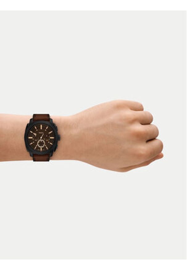 Fossil Zegarek Machine Chronograph FS6101 Brązowy. Kolor: brązowy