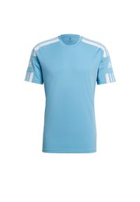 Adidas - Koszulka męska adidas Squadra 21 Jersey Short Sleeve. Kolor: niebieski, biały, wielokolorowy. Materiał: jersey