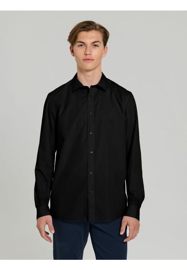 Sinsay - Koszula slim fit - czarny. Kolor: czarny