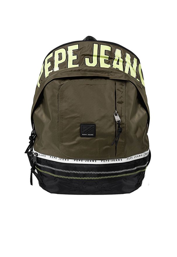 Pepe Jeans Plecak "Smith" | PM030675 | Smith Backpack | Mężczyzna | Khaki. Kolor: brązowy. Materiał: tkanina. Wzór: nadruk, aplikacja