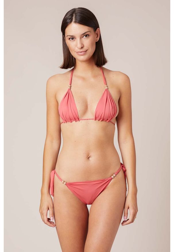 PRAIA BEACHWEAR - Praia Beachwear dwuczęściowy strój kąpielowy SWEET BUT PSYCHO kolor różowy miękka miseczka. Kolor: różowy. Materiał: materiał