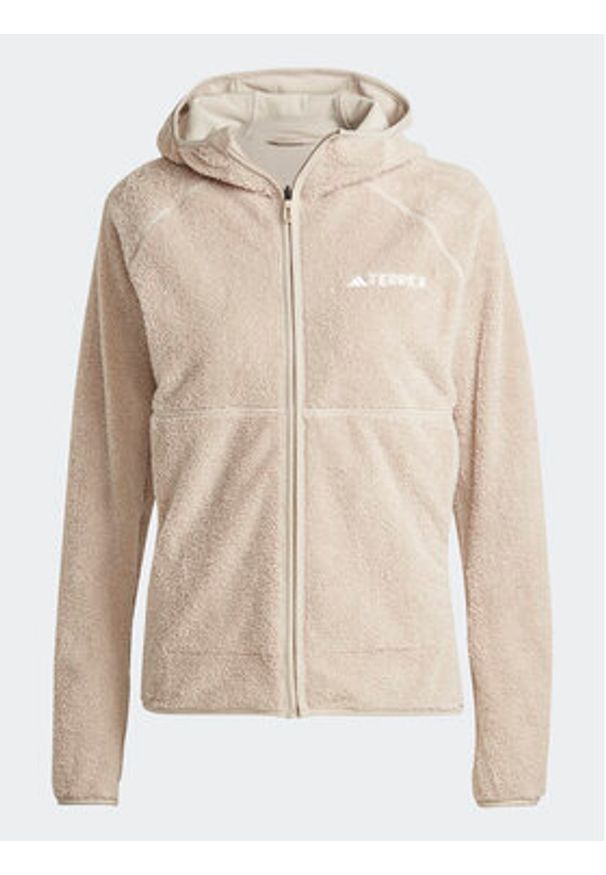 Adidas - adidas Polar Terrex Techrock Reversible High-Pile-Fleece IB1862 Beżowy Slim Fit. Kolor: beżowy. Materiał: syntetyk